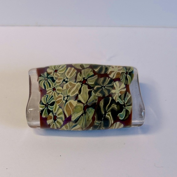 Artisan Made Vintage Lampwork Glass Bead Pendant Swirls Pinwheels - Picture 2 of 6